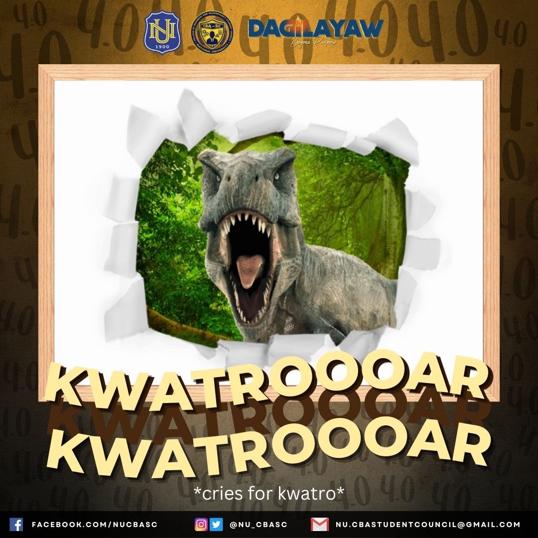 NU_CBASC's tweet photo. 𝐊𝐖𝐀𝐓𝐑𝐎𝐀𝐀𝐑: 𝐋𝐞𝐭 𝐭𝐡𝐞 𝐬𝐞𝐚𝐬𝐨𝐧 𝐨𝐟 𝐜𝐫𝐲𝐢𝐧𝐠 𝐟𝐨𝐫 𝐤𝐰𝐚𝐭𝐫𝐨 𝐛𝐞𝐠𝐢𝐧!

#OneCBA 
#DAGILAYAW

Full story: https://t.co/IACnxsRI5h https://t.co/dHLIito5Kq