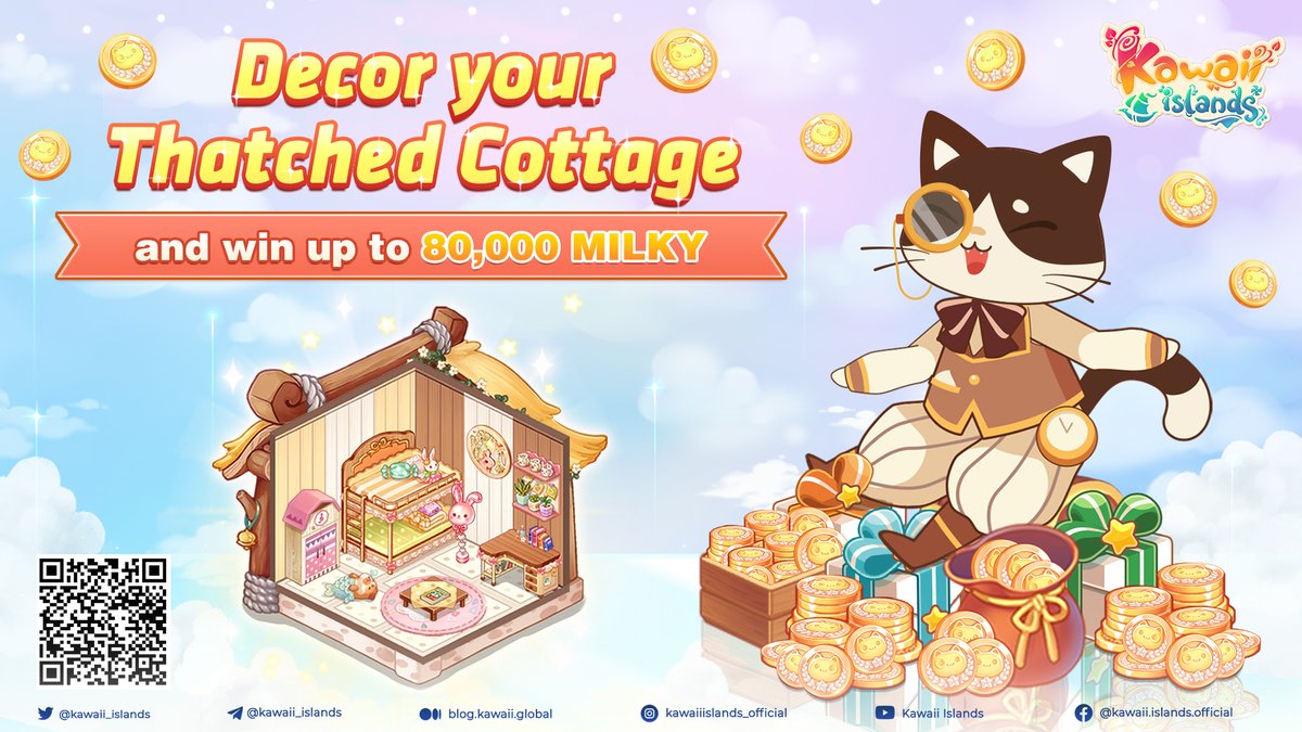 kawaii_islands's tweet photo. 🏡Decor your Thatched Cottage and win up to 80,000 $MILKY

📌From Sep 21 to Oct 4, join using our form:
👉https://t.co/nLGu76tmef

🗳️Don't miss that we also prepared 10,000 $MILKY each for 5 random like &amp; retweet.

Have fun with the new event!

#kisdesigner #Metaverse #NFT $KWT https://t.co/Ra8qHa17j7