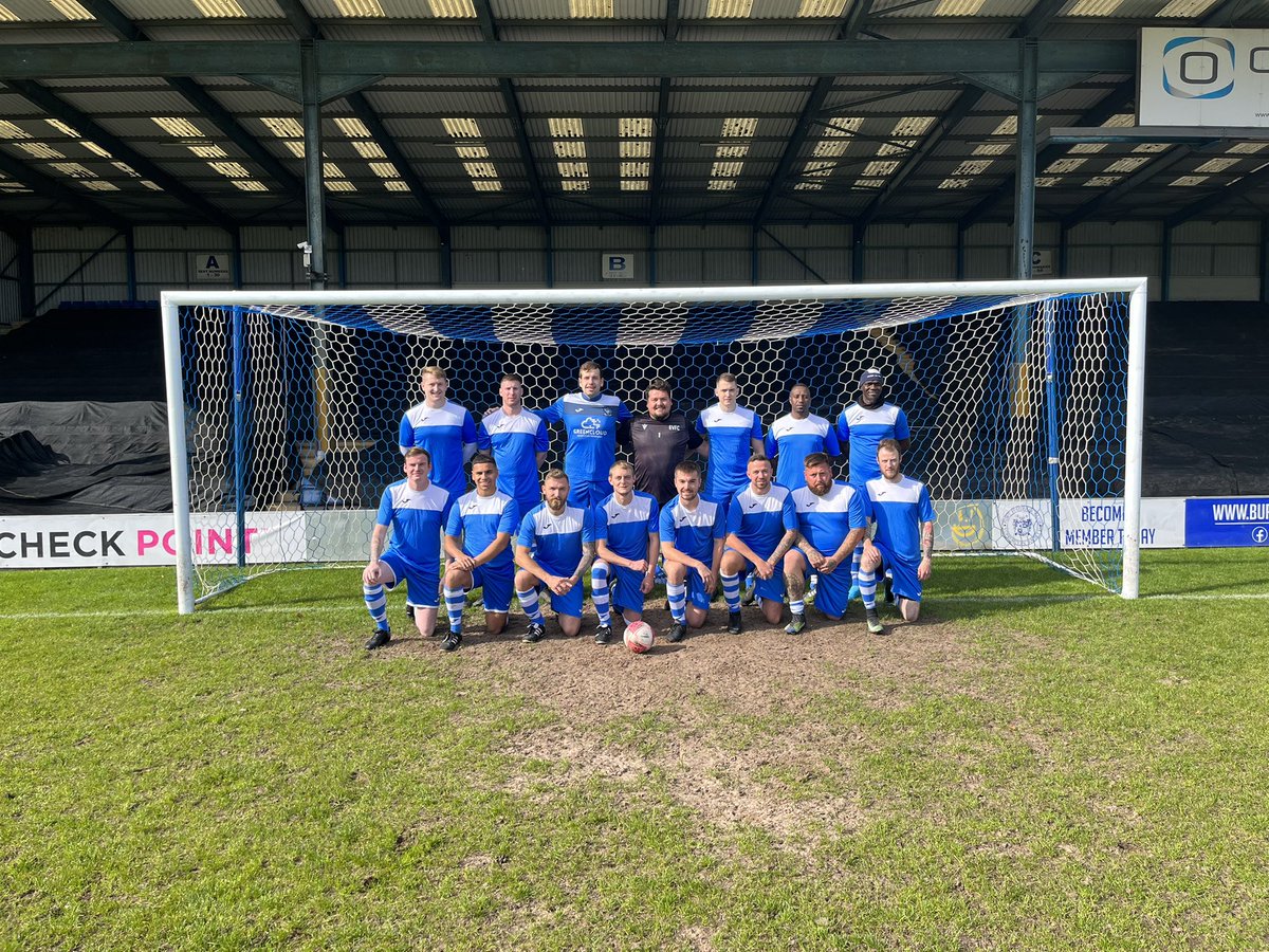 Our starting line up.  

R.McDonald

D.Moore
E.Sodje
J.Moore
M.Sutcliffe

C.Wood
D.Wood
A.Booth

W.Ayana
M.Finnerty
J.Bates

Subs:

B.Biggs
B.Hadley
J.McDonald
K.Barlow
M.Newton