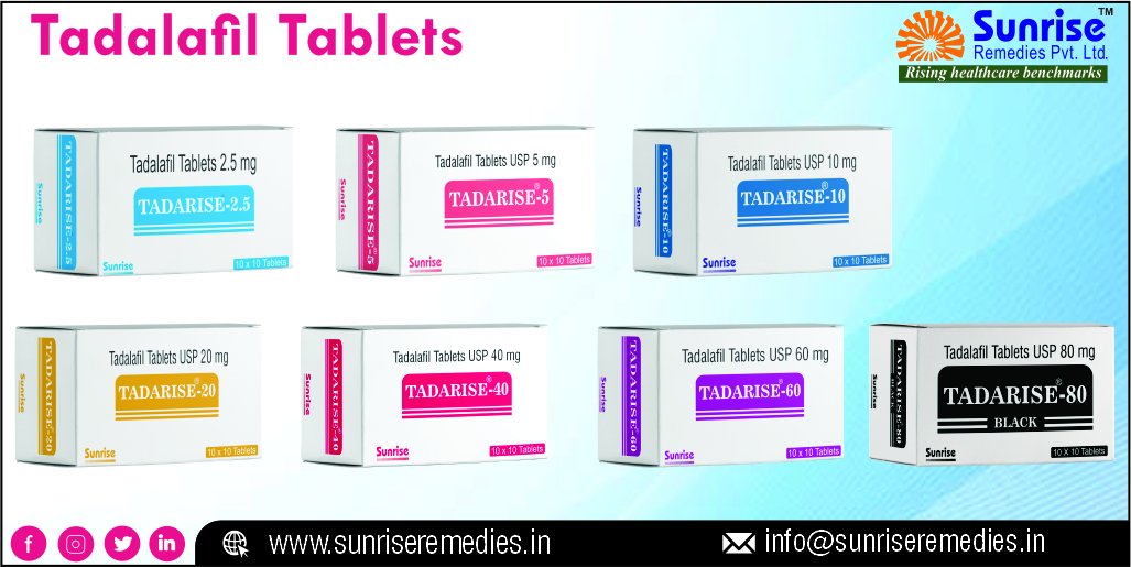 sunriserem's tweet photo. Tadarise Generic #Tadalafil USP Most Popular Products From Sunrise Remedies Pvt. Ltd.

Read More: https://t.co/Bd70y9nY4M

#Tadarise #TadalafilOralJelly #Erectiledysfunction #EDpills #PEpills #PharmaceuticalCompany #PharmaFormulation #Medicineexporter #Medicineexporter #Sunrise https://t.co/OahpoE65TE