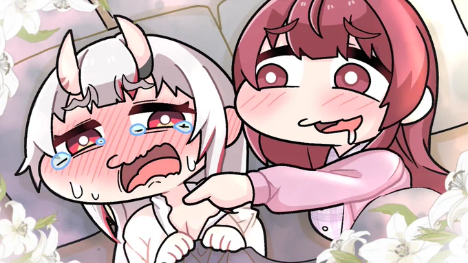 ホロメンに隠れて百鬼あやめにセクハラをするマリン船長#マリンのお宝 #百鬼絵巻 #ノエラート #しらぬえ #かなたーと 