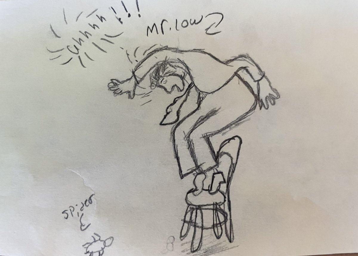 chrislowauthor's tweet photo. One of my middle school students did a portrait of me yesterday. https://t.co/vRh6GpXdxJ