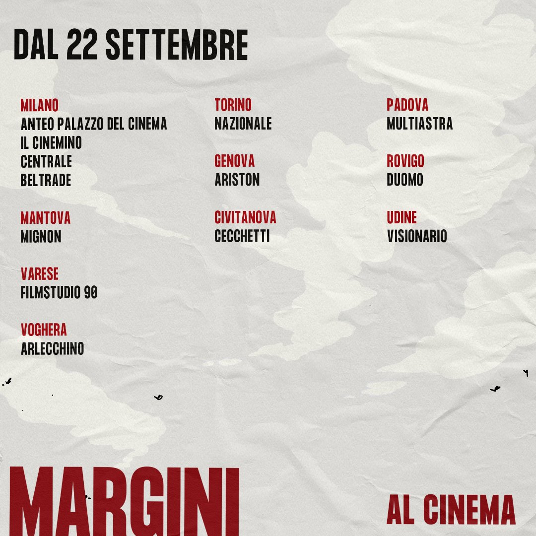 disparte_'s tweet photo. Nuova settimana di programmazione di #MARGINI, con tante novità. Vi aspettiamo 
#SoloalCinema 🤟❤️‍🔥

Un film di Niccolò Falsetti e Francesco Turbanti, prodotto da @disparte_, Manetti bros. Film e @RaiCinema. 
Distribuzione @fandangoweb https://t.co/LpPfO4CTSn