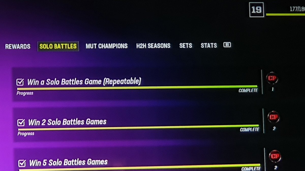PinoyFrisco's tweet photo. @MaddenNFLDirect So the "repeatable" Solo Battle Wins are over at some point?? https://t.co/MHP3BrBIt3