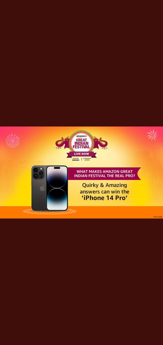 I wish i would win the #iphone14 #iPhone14ProOnAmazon #AmazonGreatIndianFestival
<a href="/TechnicalGuruji/">Gaurav Chaudhary</a> @benbaessler_ <a href="/Raymond10381232/">Raymond Reynolds</a> <a href="/Asha7373/">Asha</a> <a href="/amirlopezstudio/">Amir Lopez</a>