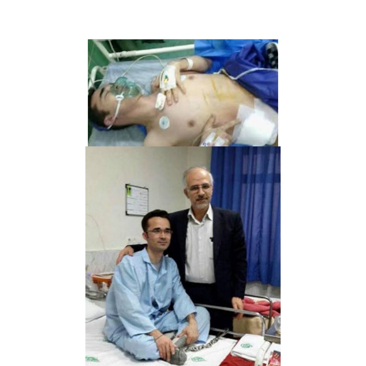 BaharehIri's tweet photo. @Mehrnooshsh @HajarRazmpa برای امید کوکبی دانشمند و نخبه فیزیک که توو زندان سرطان گرفت. توو بیمارستان مثل قاتله جانی به قل و زنجیر کشیدنش...
#Mahsa_Amini 
#مهسا_امینی 
#OpIran https://t.co/66fKWH4V3c