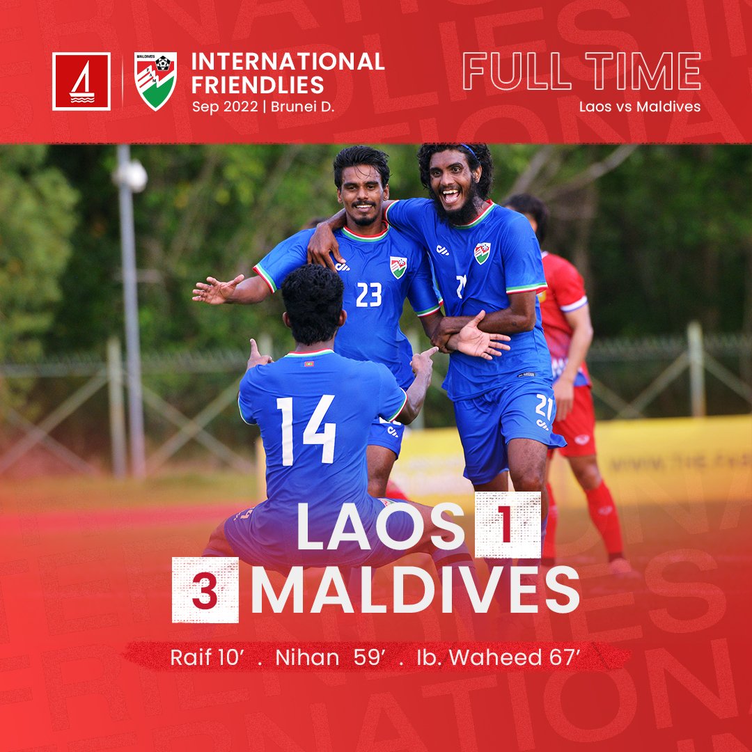 Full time! 🇱🇦1 - 3🇲🇻

#InternationalFriendly #laosmaldives