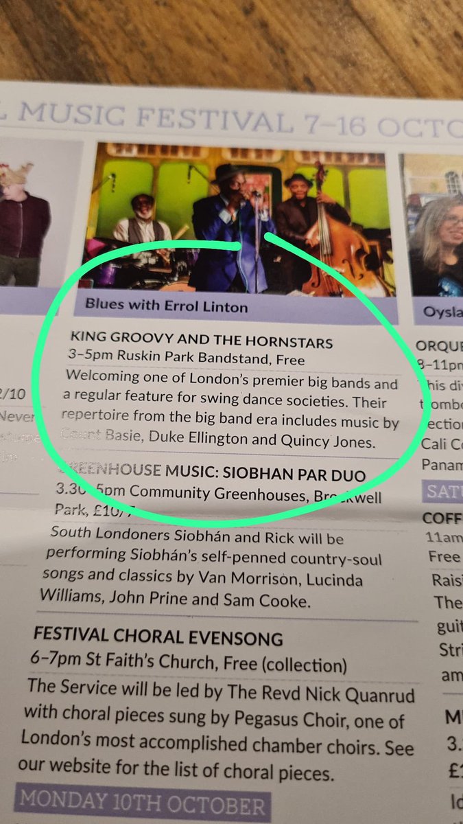 KGhornstars's tweet photo. King Groovy are very excited about performing @HerneHillFest on Sunday 9th October on the awesome bandstand at Ruskin Park - come along (it’s free) &amp; will be a super fun afternoon with some great tunes &amp; a #bigband which guarantees to get your toes tapping  @RuskinParkSE5 https://t.co/AL6h0bkS3e