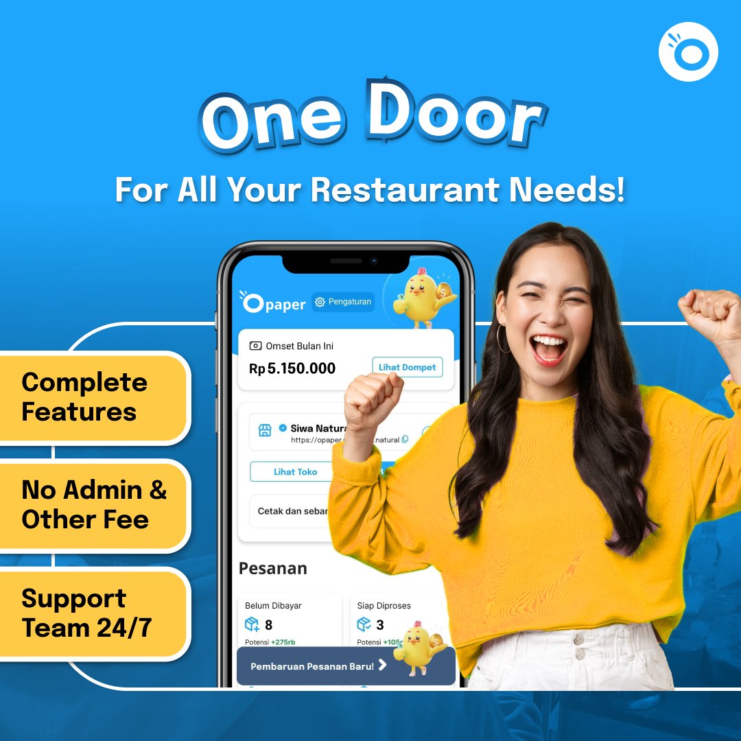 opaper_app's tweet photo. Utilize the magical one door features to maximize your F&amp;B business—with Opaper ✨

Learn more at https://t.co/VseZFC3uuE 🚀 https://t.co/y5Wu3w1Txz