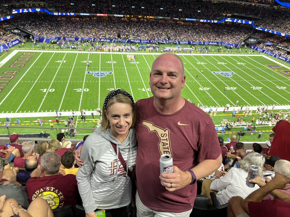 FSUWarpath's tweet photo. Happy Birthday to the LOML (love of my life) @seminolegirl97 

She wanted to spend her birthday in Tallahassee watching her @FSUFootball with her family! 😍😍😍 Yes she’s perfect! 

#NoleMates https://t.co/ouc9tyioOD