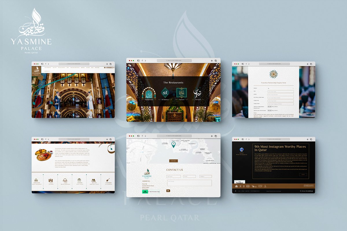 Website design for a restaurant yasminepalace