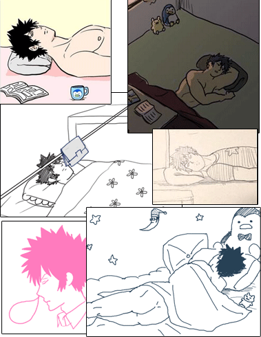 10年前からキャラが寝てる二次創作ばっかり描いてる 