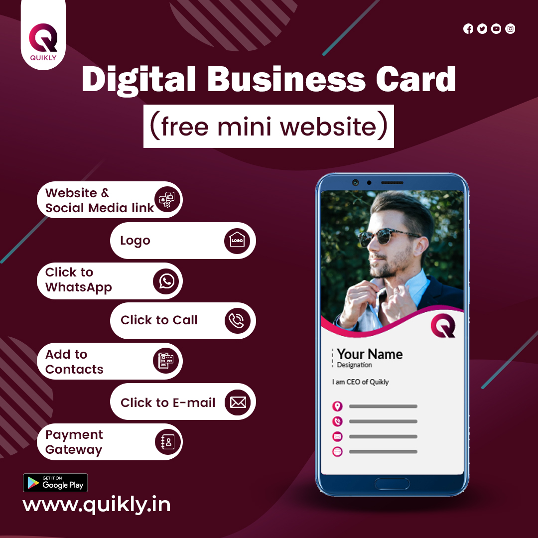 officialquikly's tweet photo. Your business cards are no longer just cards; they are more like mini websites that you can use for free.
Read More- https://t.co/dqWqkDvUdM
.
.
#quikly #design #quiklybusinesscard #digitalbusinesscard #visitingcard #vcard #onlinebusiness #businesscard #digitalcard #business https://t.co/BinNrZ1lki