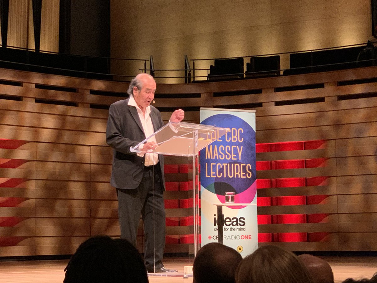 saareman's tweet photo. A terrific funny tearful but joyful #MasseyLecture last night at @KoernerHall by Tomson Highway to close out his “Laughing with the Trickster” series. Hear them all on @cbcideas in November 2022. Thanks to @MasseyCollege & @HouseofAnansi! https://t.co/njMr1TdY4X