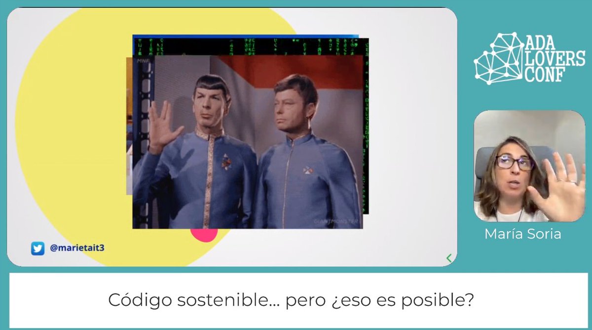 sdelquin's tweet image. Ojo @Marietait3 intentando hacerse un #Spok 🖖🏻 sin mucho éxito!! 🤣 #AdaLoversConf22