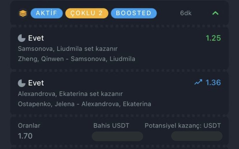 Ücretsiz VIP grupta dün 2/3 yaptık. Kaybeden bahiste 0.30 oranla cash-out şansı dahi vermişti yarın son gün, değerlendirmek lazım 😎 t.me/dack_mny_sport…