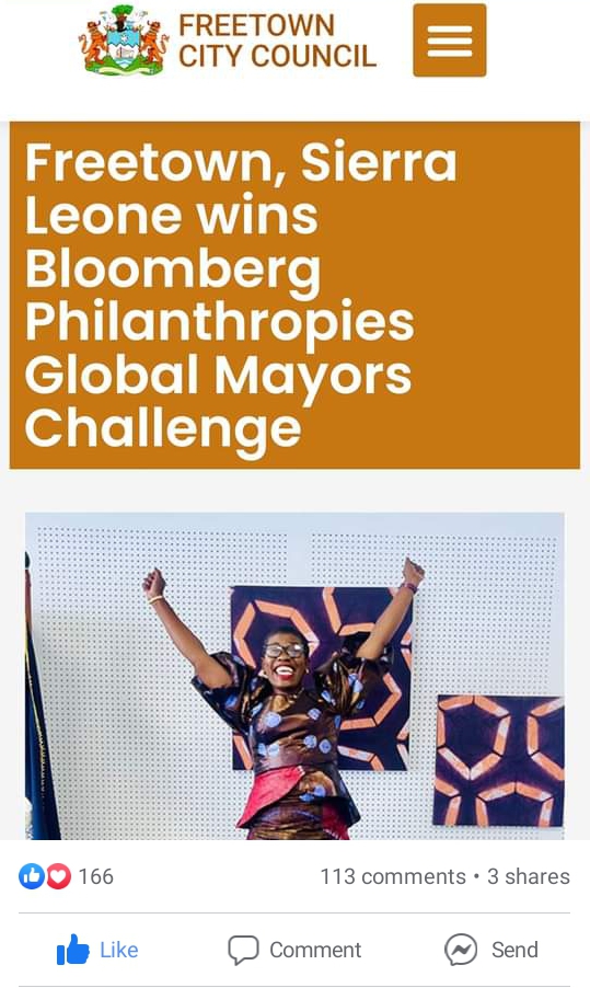 Let's go Mayor Yvonne. You're just great like Mayor Mathew Sam.
#SaloneTwitter