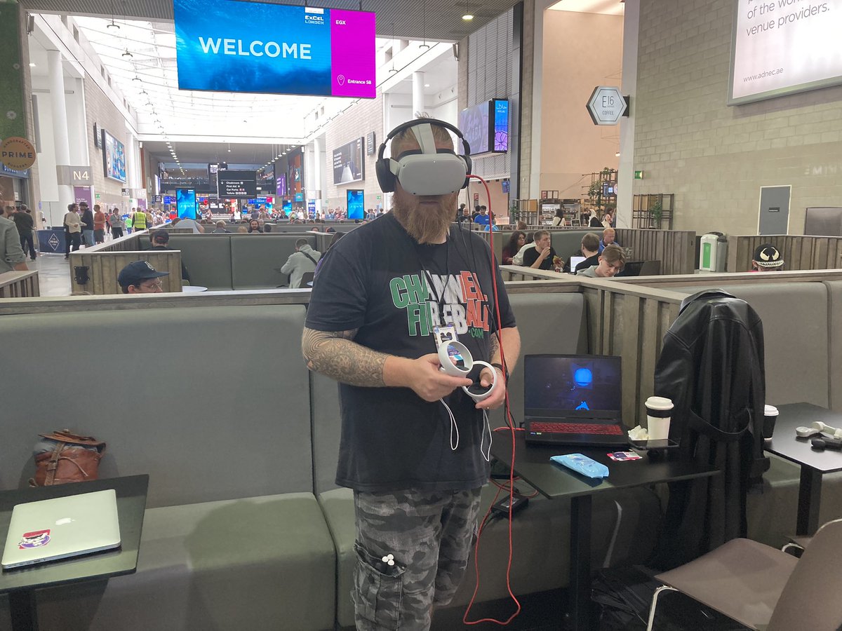 Clickster15's tweet photo. Had an amazing time @EGX my 2 days there just wasnโt enough. Met VR idols, amaxing VR devs and played games. Thank you @PowerOnVR @macinvr @GAMERTAGVR @Ahodono @fasttravelgames @SingerStudiosUK @Henrivanlier @jimmysbowers @victoriavr https://t.co/fdmyRW6fsO