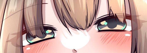 solo blush 1girl close-up looking at viewer green eyes brown hair  illustration images