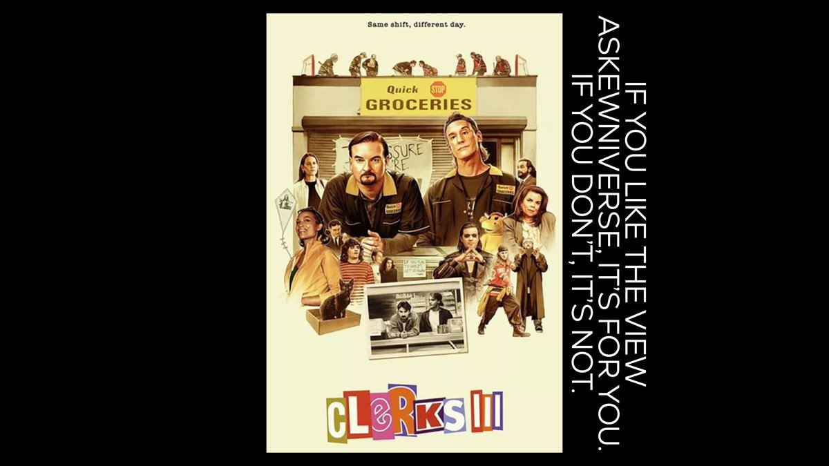 PossiblyEvenMe's tweet photo. Clerks III. #haikureview #solidendtotheclerkstrilogy https://t.co/dHNJCaxcyR