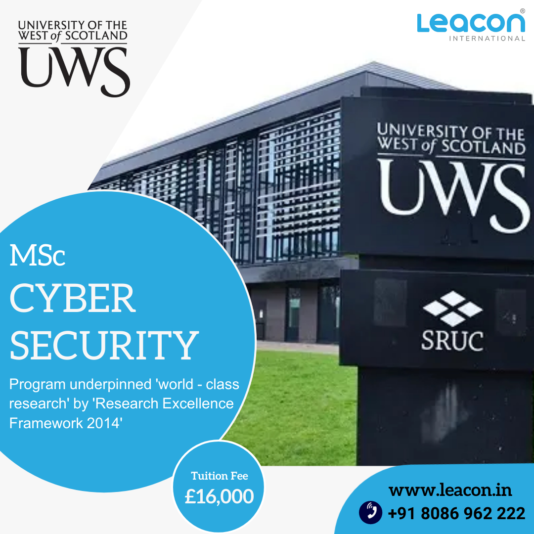 Leaconintl's tweet photo. Study in UK!

MSc Cyber Security (University of the west of Scotland)

For more Details, CALL Now
📱 8086 96 2222
📱 7593 81 11 20
📩E𝐦𝐚𝐢𝐥: info@leacon.in

#ukapplications #studyabroadmalappuram #studyatthetop #septintake https://t.co/47dJIkL6jH