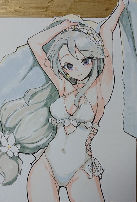 #夏が終わりそうだし今年描いた水着絵を貼ろう
新規で色紙しか描いてませんでした😐 