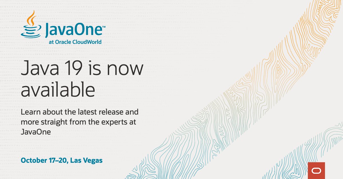 tarun123v's tweet photo. With the general availability of JDK 19, @Java #developers now have access to dozens of new features and enhancements. You can learn about #Java19 and more at #JavaOne in Las Vegas October 17-20! https://t.co/fFhYekG5VU https://t.co/lmHE2hB4jI