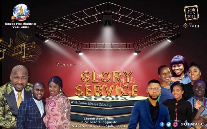 EhiNicholas's tweet photo. JOIN ME IN MY CHURCH FOR GLORY SERVICE ON SUNDAY 25TH SEPT. 2022. (7AM).

Venue: OMEGA FIRE MINISTRIES VGC LAGOS.
0-5c, road 7, Opposite Nicon Hotel, VGC Ajah Lagos.

#GloryService https://t.co/vhBJ4cBKzk