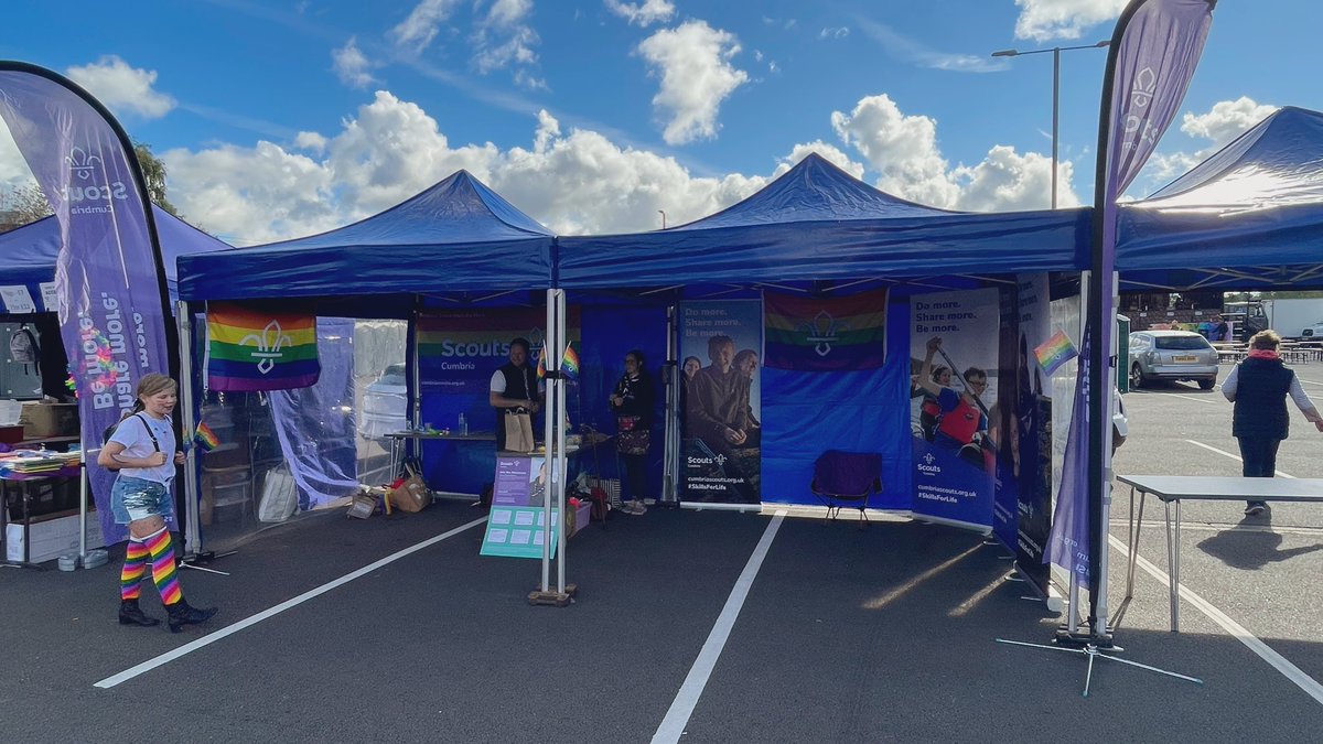 EcoScouting's tweet photo. Come and visit us!  #CumbriaScouts welcome everyone who stops by our stall at #CumbriaPride2022

Have a go at paracord crafts (free) and learn about open and inclusive modern Scouting! https://t.co/IOtyL6YAjz