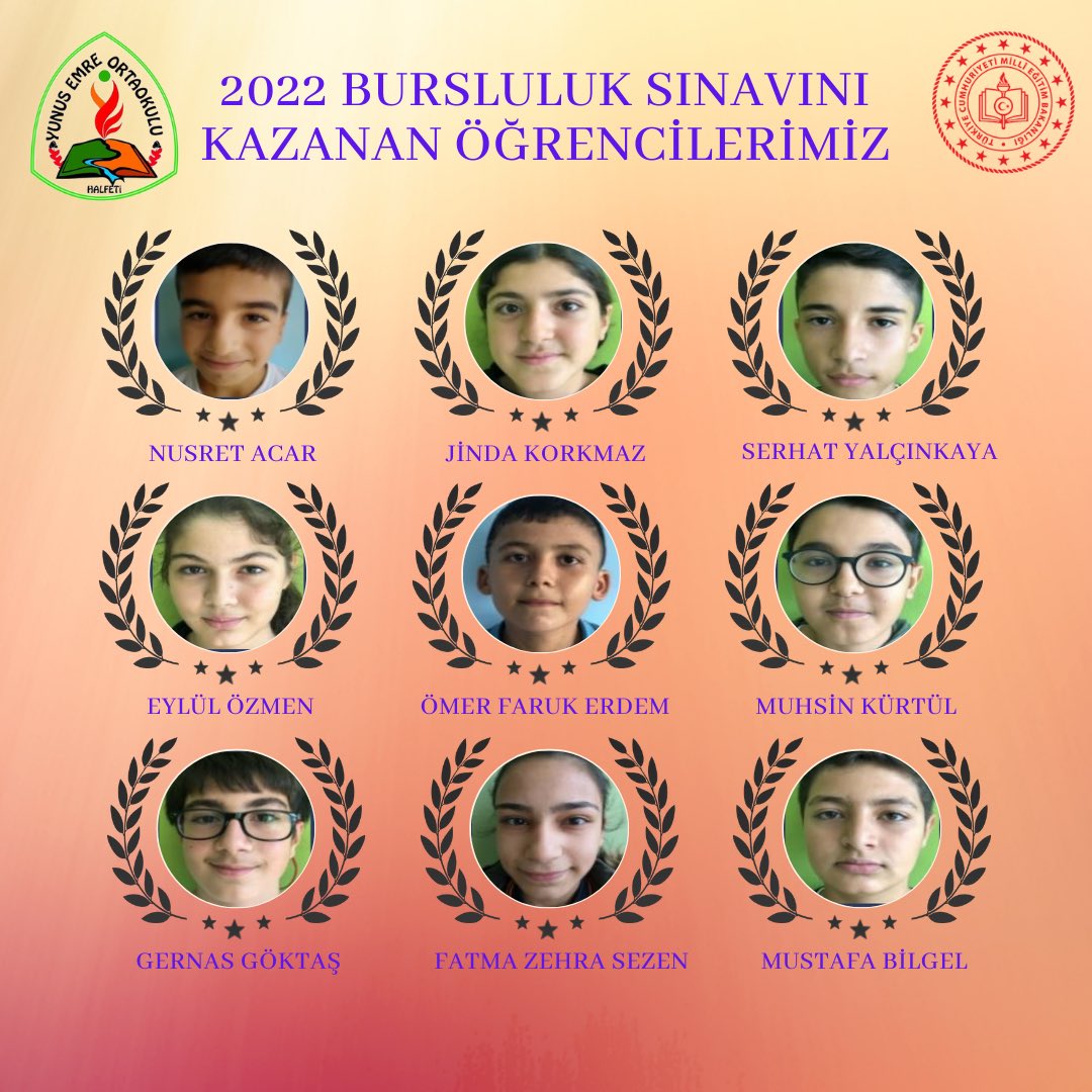2022 yılı bursluluk sınavını kazanan öğrencilerimizi tebrik ediyor, başarılarının devamını diliyor, emeği geçen bütün öğretmenlerimize teşekkür ediyoruz. <a href="/Z_Erdogan53/">Zikrullah ERDOĞAN</a> <a href="/UrfaValiligi/">T.C. ŞANLIURFA VALİLİĞİ</a> <a href="/valisalihayhan/">Salih AYHAN</a> <a href="/halfetikm/">Halfeti Kaymakamlığı</a> <a href="/sanliurfammem63/">Şanlıurfa İl Milli Eğitim Müdürlüğü</a>