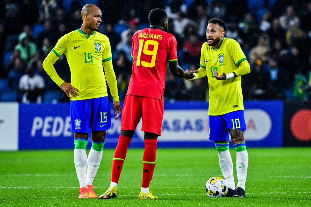 📸 : 𝗦𝗛𝗢𝗧𝗦 from last night’s game 🆚 Brazil. 

• Good Debut for the new boys, onto the next one! 👊🏾🇬🇭

#Blackstars | #BRAGHA
