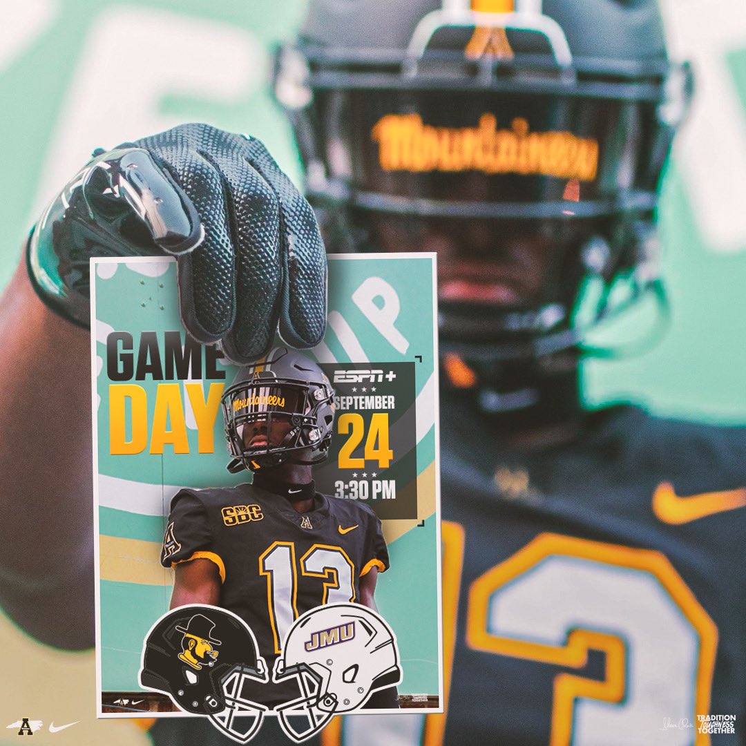 AppState_FB's tweet photo. Get up, #AppNation!

It’s 𝐁𝐋𝐀𝐂𝐊 𝐒𝐀𝐓𝐔𝐑𝐃𝐀𝐘 at The Rock!

#GoApp #BeatJMU https://t.co/8o0StaatSV