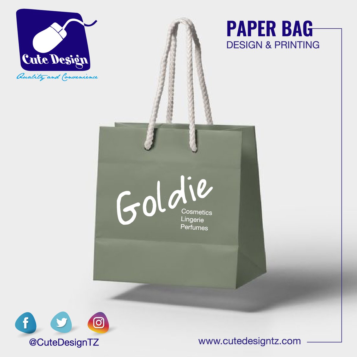 Printed Paper bags carry long-lasting value for your business by strengthening your brand and increasing your customers awareness.

#CuteDesign #CuteDesignTz #QualityAndConvenience #PaperBags #Mifuko #BrandedBags #printing #PromoItems #PrintersInKariakoo #MadeInTanzania