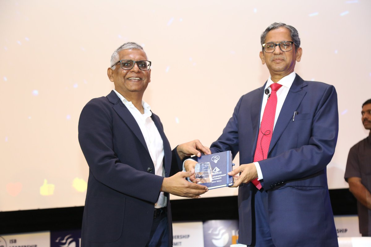 ISBedu's tweet photo. Justice (Retd) N V Ramana, former Chief Justice of India, delivered the keynote address on Day 1 of the ISB Leadership Summit (ILS) 2022, held at our Hyderabad campus today.

Read more: https://t.co/HjlNdFD19D

#ISB #isbleadershipsummit #LifeAtISB https://t.co/SagJamnqmB