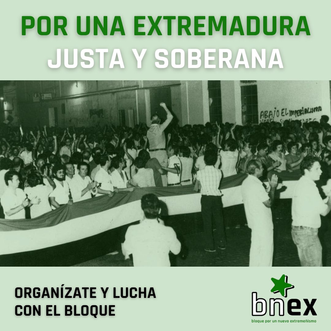 nuevoext's tweet photo. Trabajamos para hacer pueblo desde el empoderamiento colectivo y la reivindicación política y social. ✊🏽

Luchamos por una #Extremadura justa y soberana. 📢

Nuestra tierra no puede esperar más. ¡Organízate y lucha con el #BNEX! ⭐️ https://t.co/OihY5nElcH