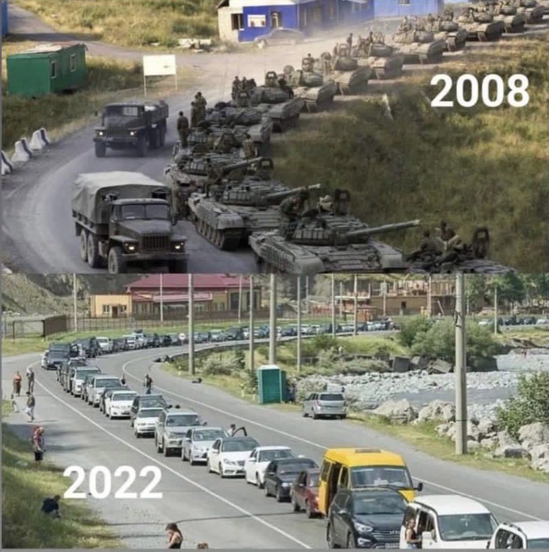 ygnatyuk_'s tweet image. Russians cross #Georgia border: 2008 VS 2022.

Georgians how do you feel? 🇬🇪