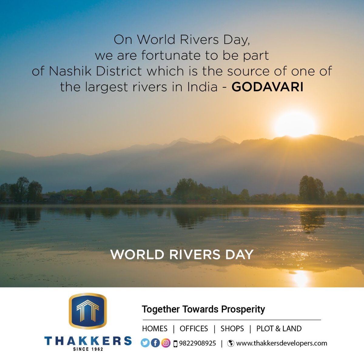 ThakkersGroup's tweet photo. #WorldRiversDay #riversday #river #water #cleanriverproject #cleanrivers #largestriver #Godavari #GodavariRiver #nashik #watersource
#saverivers
#Thakkers #Nashik #Homesforall #Plot #Land #Homes #Flat #Office #Showrooms #Shops https://t.co/ZrrKYgL7Vv