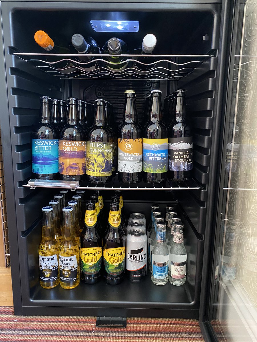 Sunnysidegh's tweet photo. Sunnyside is now fully licensed and able to offer a wide range of (mostly) local premium drinks.  So when you return from your walk,  day out or with our evening meals you can enjoy a glass of wine beer or something a little stronger - thanks @Shed1Gin @KeswickBrewery https://t.co/uZMEKly1Lc
