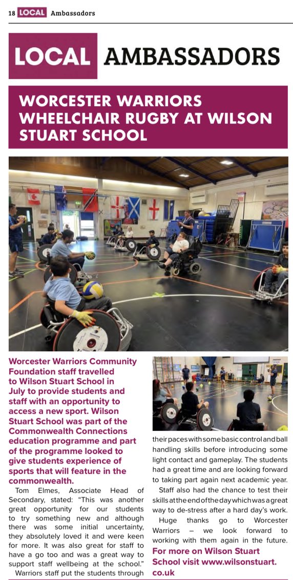 MrTElmes's tweet photo. Article featured in the Erdington local News. @wilsonstuartsch trying out wheelchair rugby- Thanks to @WarriorsCF https://t.co/So8o6YIsZR