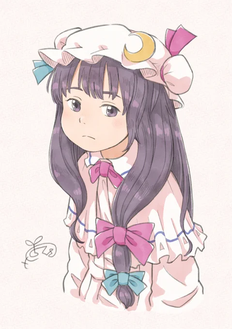 これは過去絵だけど、また原稿が落ち着いたらパチュリー描きたいなぁ～! 