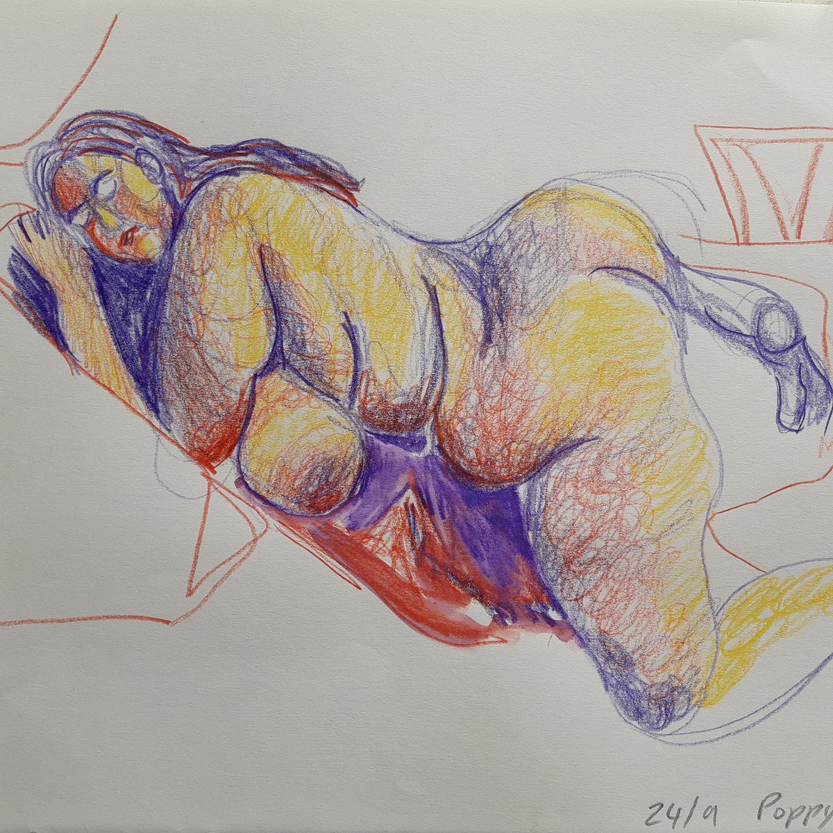CatPigeons's tweet photo. It's been a year or more and I've missed it; back to online life drawing today with brilliant model poppy & tutor susannah @LondonDrawing
A bit different for me to use coloured pencils & scribbles
#londonlifedrawing #londonlifedrawingonline
#lifedrawing #figuredrawing #muse https://t.co/x96Na4RlVn