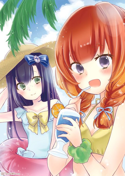 #夏が終わりそうだし今年描いた水着絵を貼ろう 
今年は1枚だけだった… 