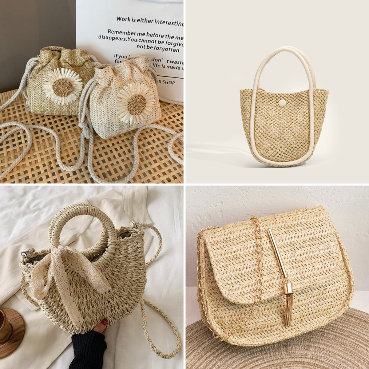 Tips: Style this beach bag / straw bag with white outfit. Add to cart this bag on @ShopeeMY ! 🤩 A thread: