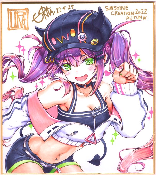 サンクリ用色紙3/3
トワ様のカラー色紙完成しました😈

#TOWART   #常闇トワ #サンクリ #COPIC 