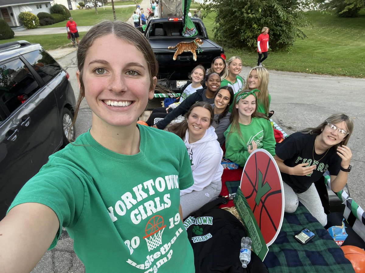 The Yorktown girls are ready to start the Homecomimg parade.