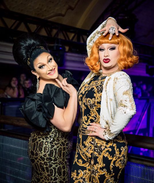 JinkxMonsoon's tweet photo. Happiest day or birth to my drag-other-half. What can I say about @bendelacreme that I haven’t already said time and time again. Simultaneously my mentor and my peer— at times my boss; always my bestie— I am who I am today because of you, Dela. 
Now have some fun, ya old bitch! https://t.co/0RKuT1lv8c