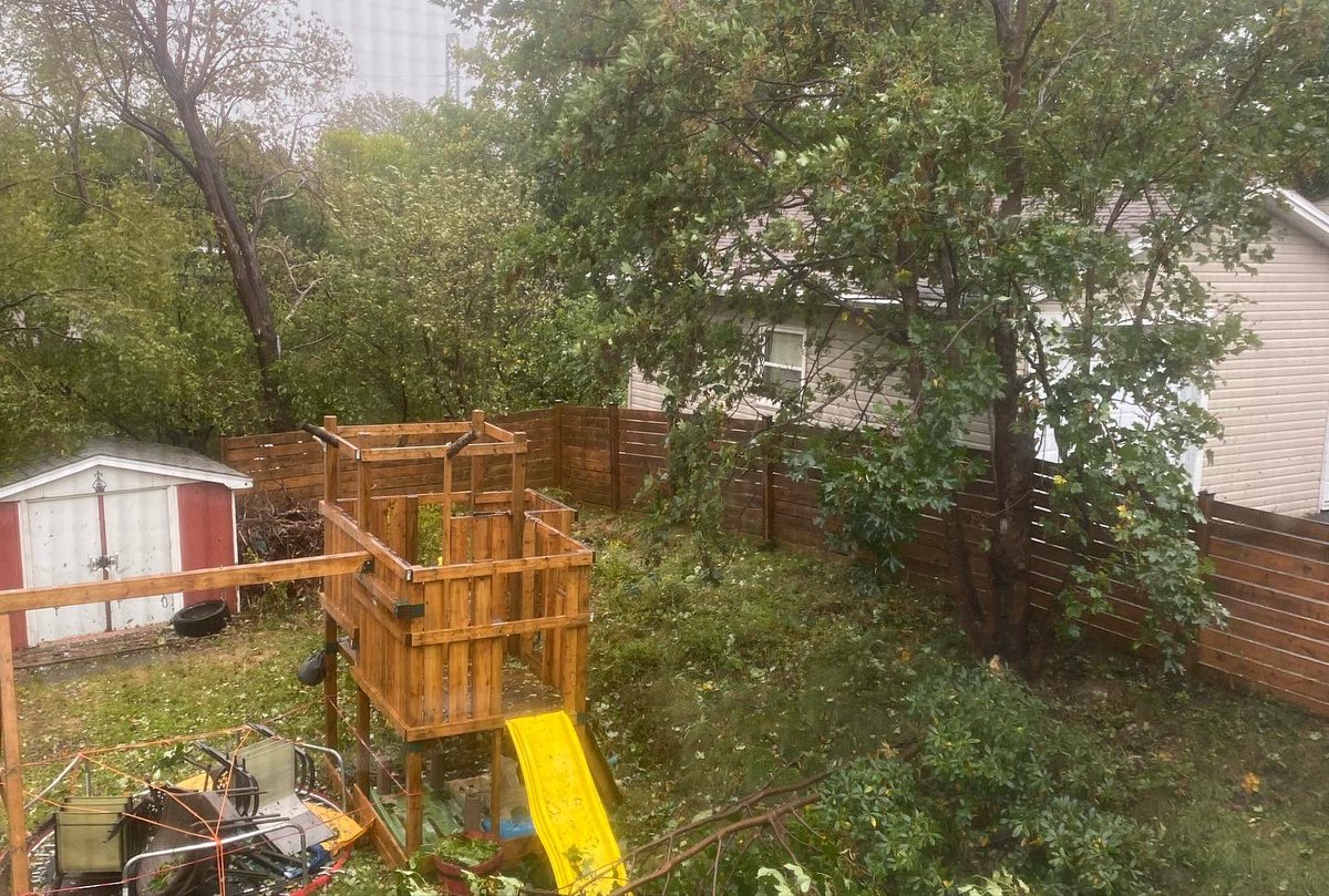 berducky's tweet photo. We’ve made it through #hurricanefiona ok - no power and part of a tree down but we’re safe and the house is unharmed.
#hurricane #hurricanefiona #treedown #madeitthrough #fairview #novascotia https://t.co/Gkj0m930zW