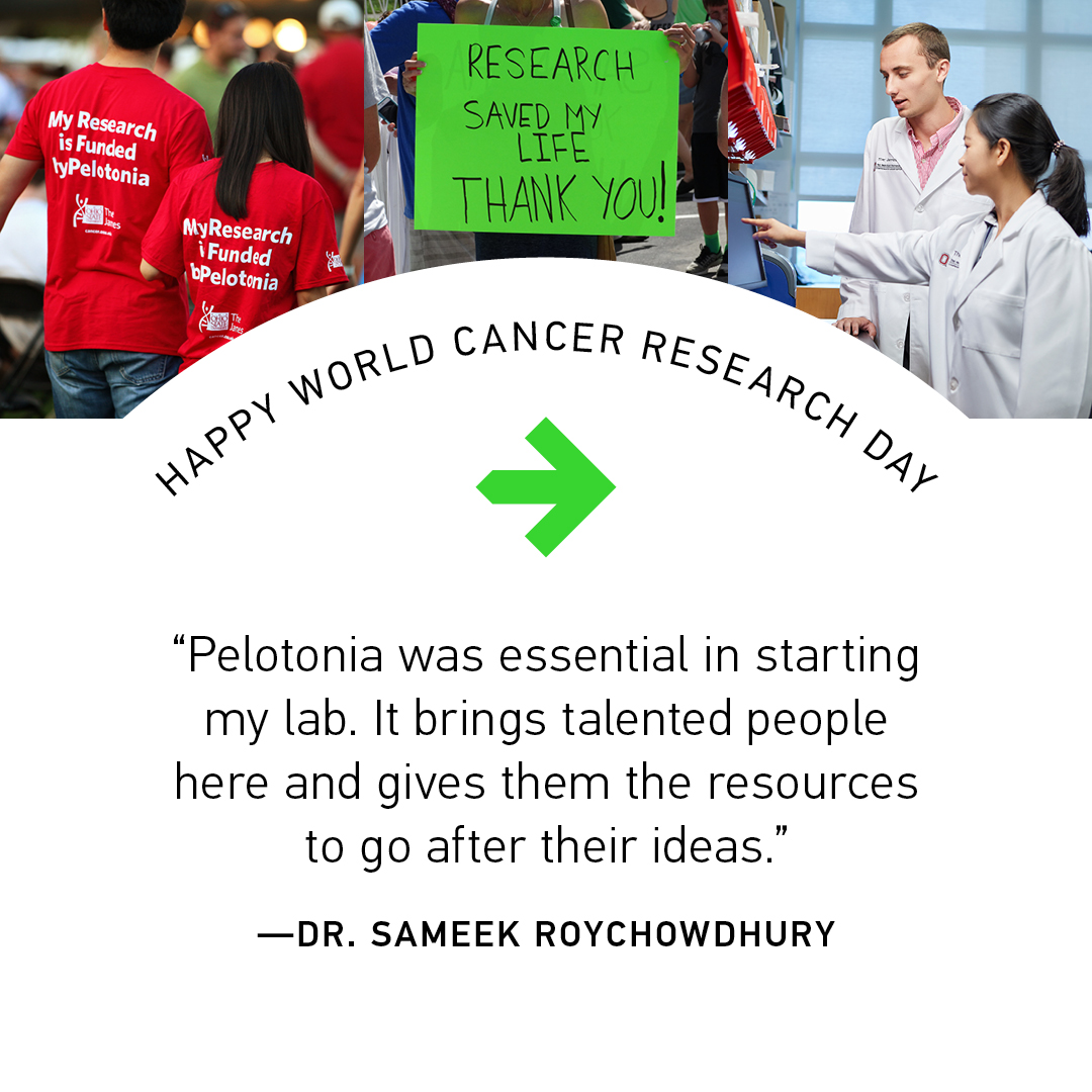 Happy #WorldCancerResearchDay! 💚 

By supporting Pelotonia, you are contributing to vital research that will increase cancer survivorship and ultimately end cancer. Your support has made it possible for researchers to continue their life-changing work toward our #OneGoal 👏