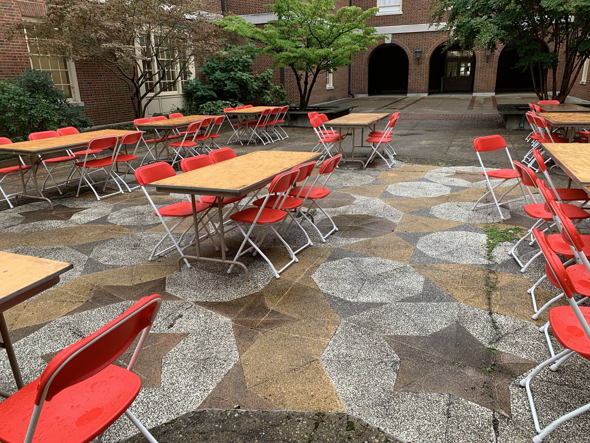 Penrose tiles (kites and darts) in the courtyard by the Miami Univerisity math department.