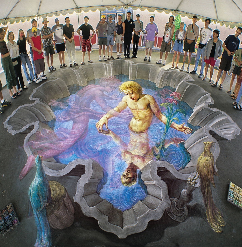 KurtWenner's tweet photo. Echo and Narcissus
Echo and Narcissus is a myth from Ovid's Metamorphoses.
#kurtwenner #3dinteractiveart #3dpavementart #3dstreetpainting #3dexhibition #3dmuseum #3dart #3dstreetart #3dchalkart #3dsidewalkart https://t.co/yGEqNpofqQ